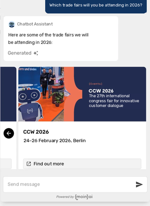 Chat with an event slider for CCW 2026